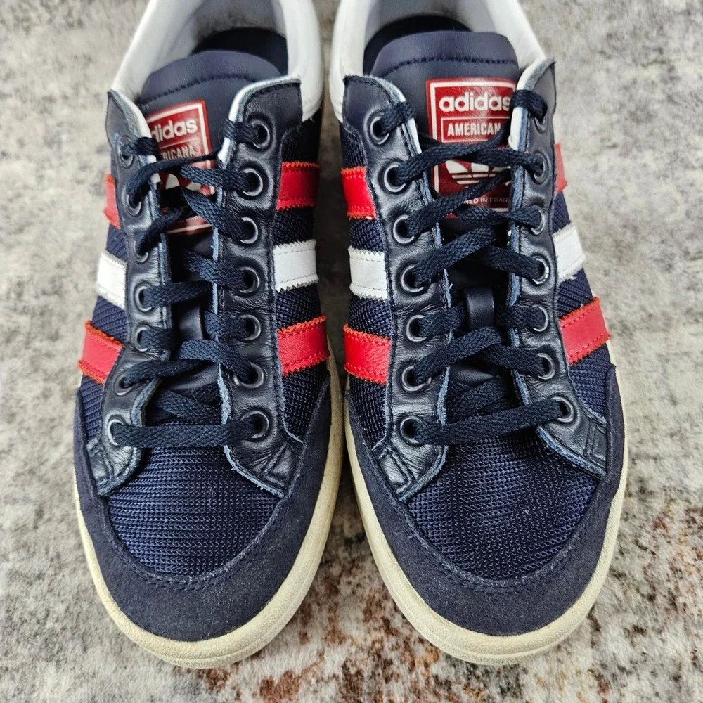 Adidas Americana Low Sneakers‎ Mens 7 Blue Red Suede Shoes EF2511 Legend Ink